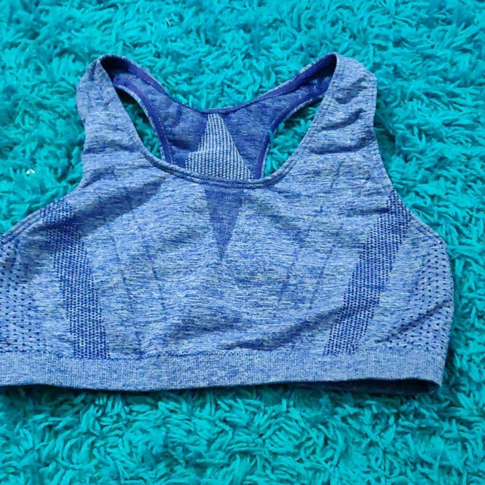 A purple sports bra